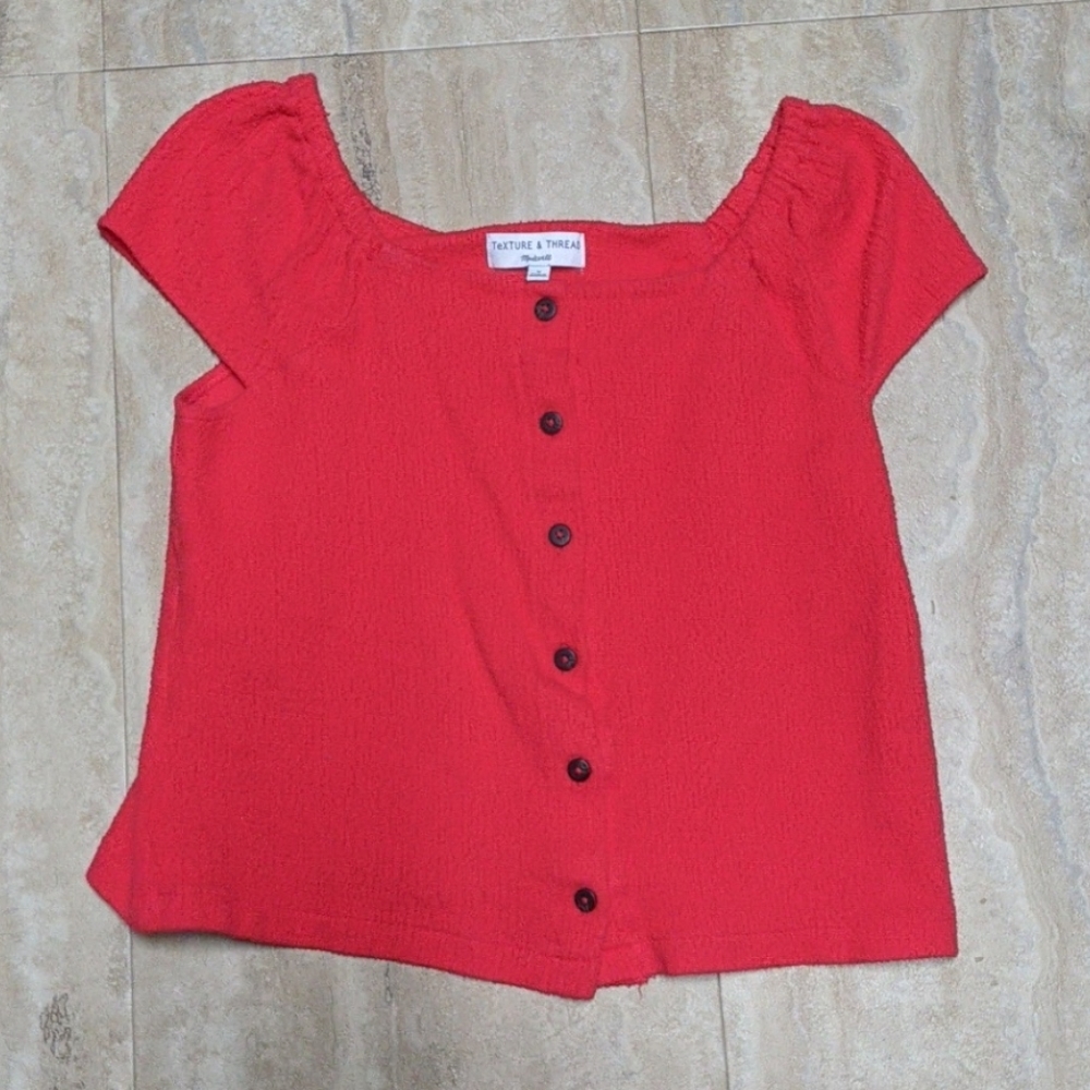 Madewell Texture and Thread Red Shirt